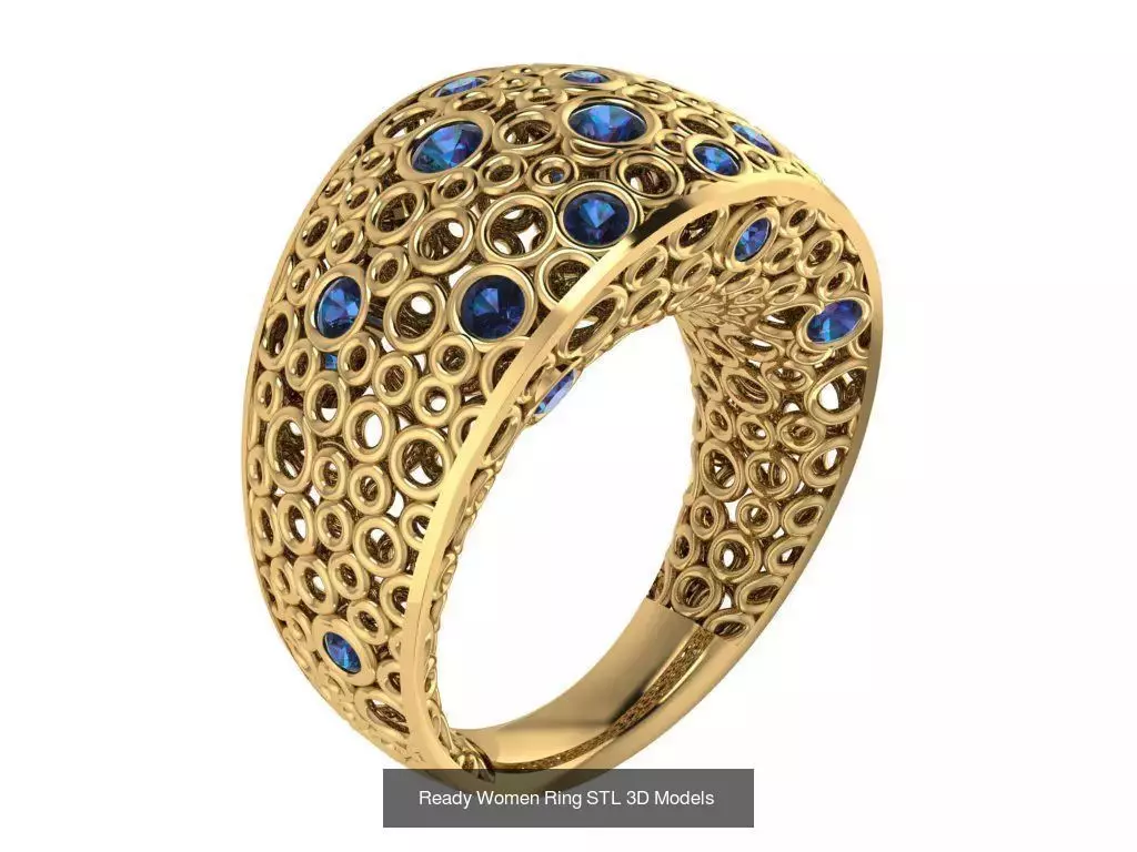 Women Gold Ring Models 100pcs 3D Model Collection_68