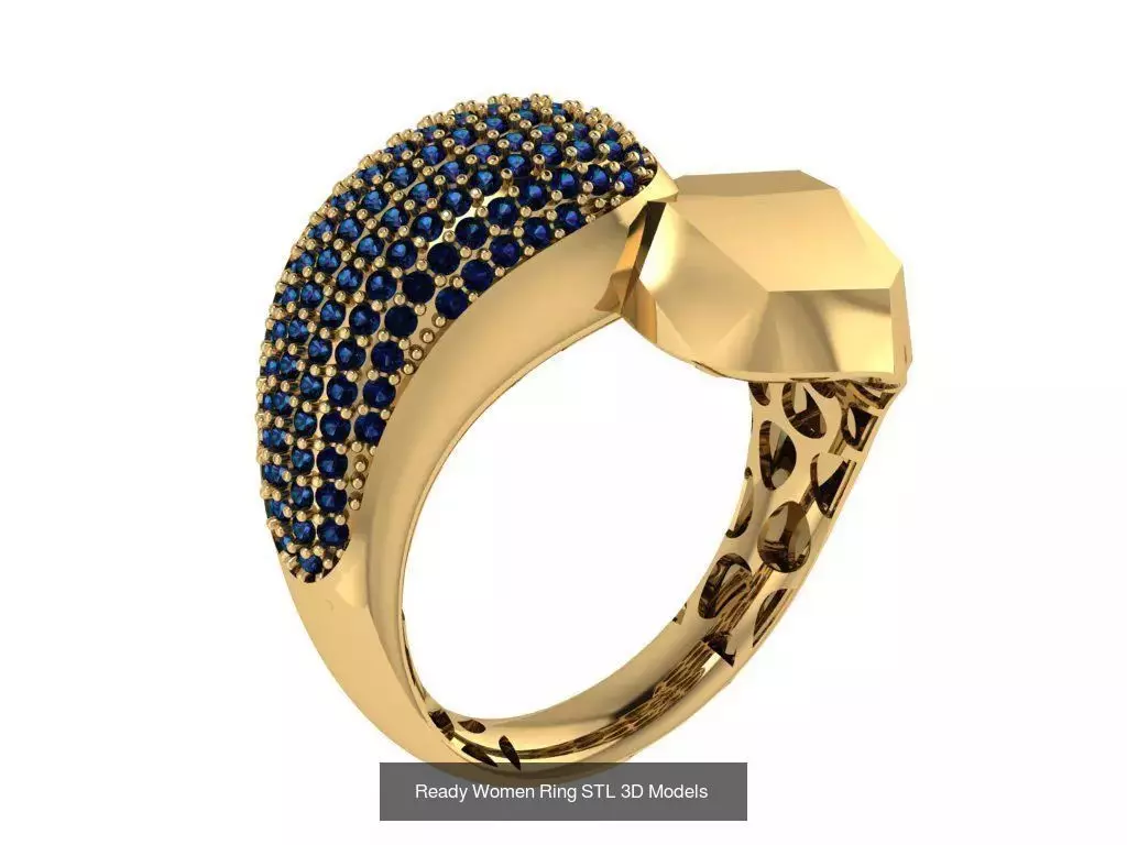 Women Gold Ring Models 100pcs 3D Model Collection_92