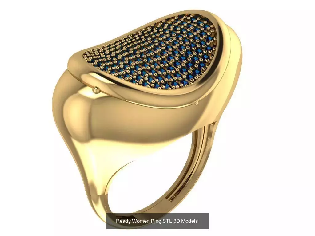 Women Gold Ring Models 100pcs 3D Model Collection_89