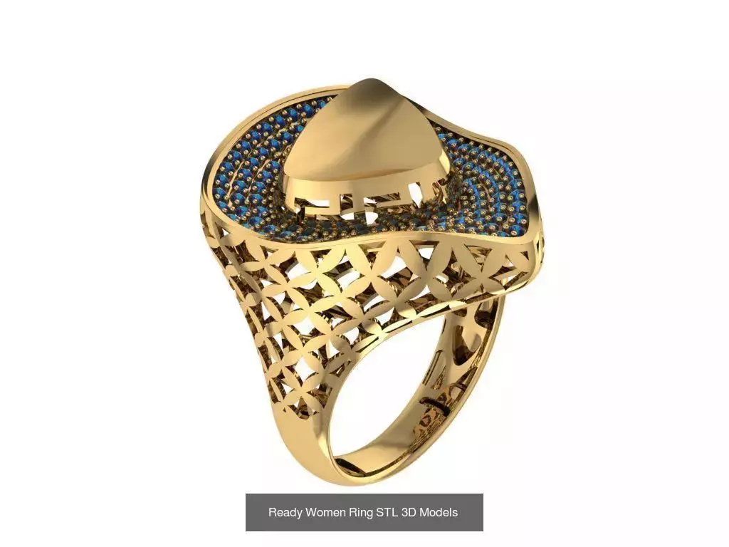 Women Gold Ring Models 100pcs 3D Model Collection_97