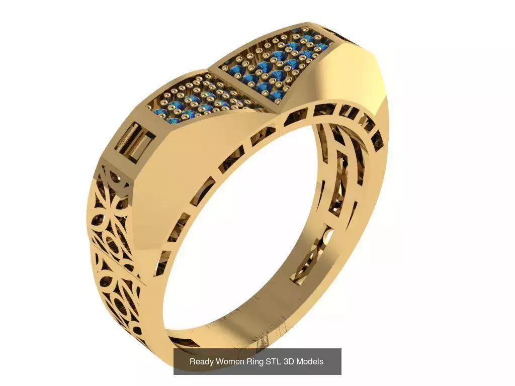 Women Gold Ring Models 100pcs 3D Model Collection_94