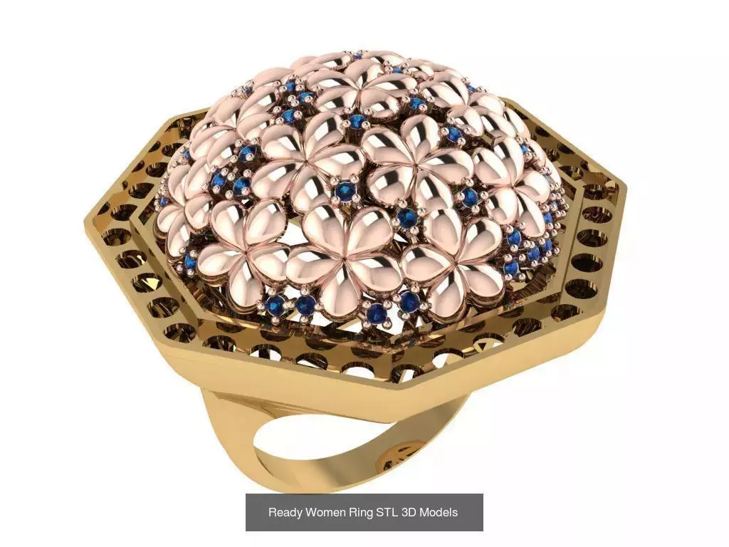 Women Gold Ring Models 100pcs 3D Model Collection_25