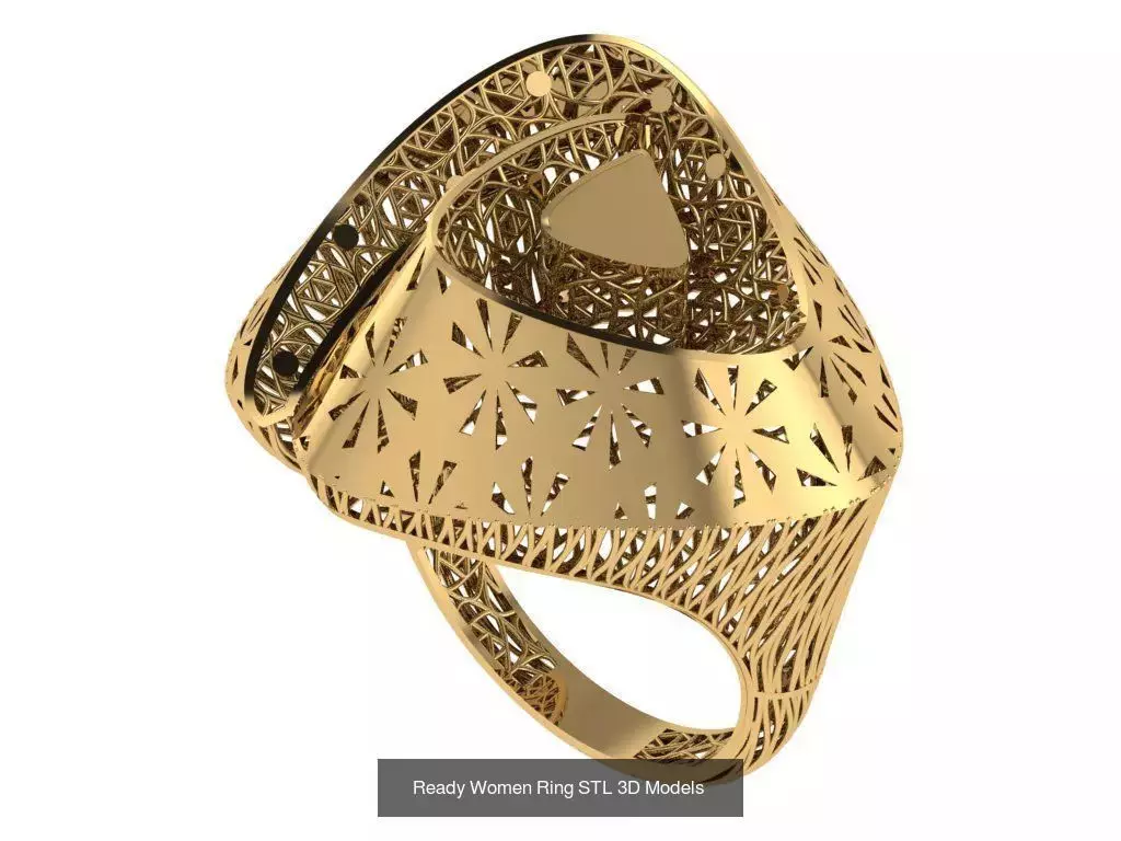 Women Gold Ring Models 100pcs 3D Model Collection_31