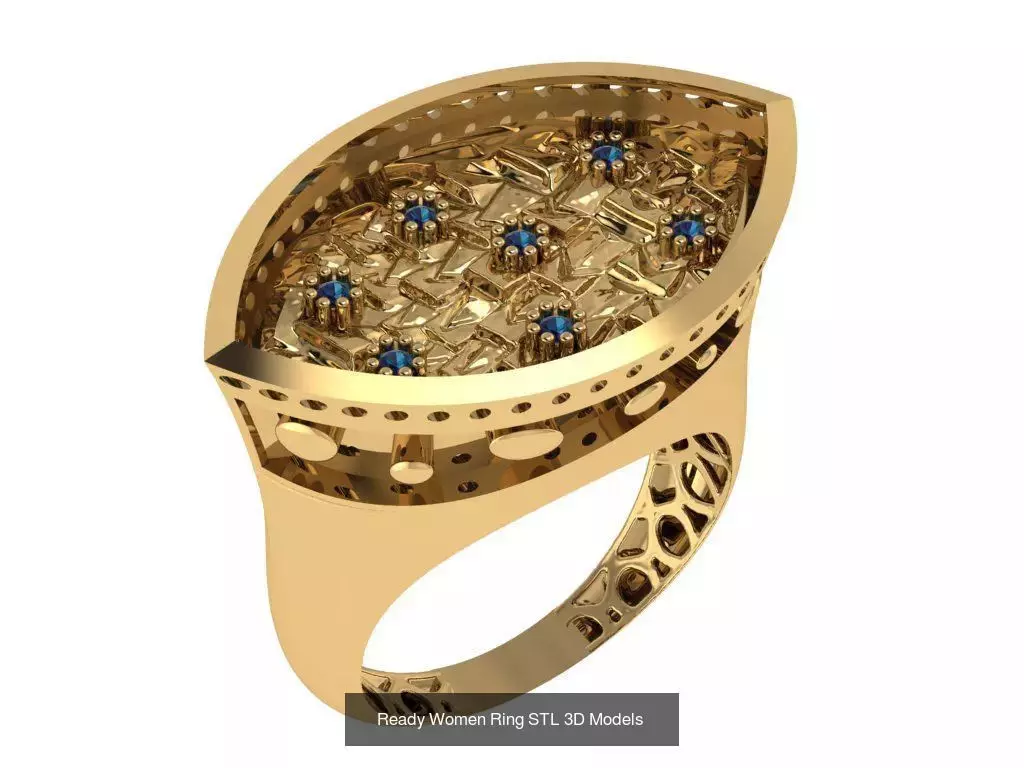 Women Gold Ring Models 100pcs 3D Model Collection_34
