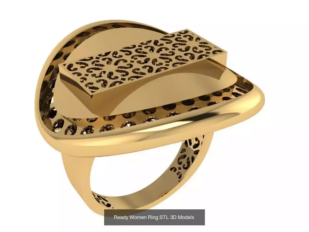Women Gold Ring Models 100pcs 3D Model Collection_24