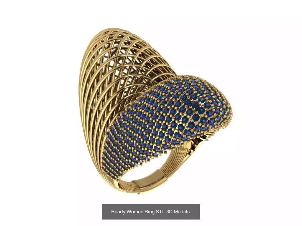 Women Gold Ring Models 100pcs 3D Model Collection_36