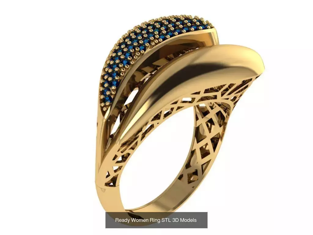 Women Gold Ring Models 100pcs 3D Model Collection_111
