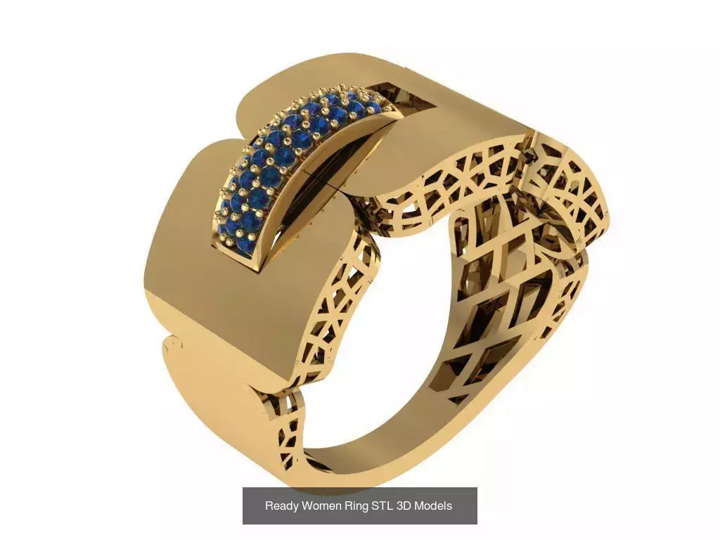 Women Gold Ring Models 100pcs 3D Model Collection_66