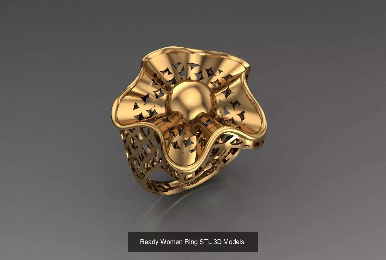 Women Gold Ring Models 100pcs 3D Model Collection_74