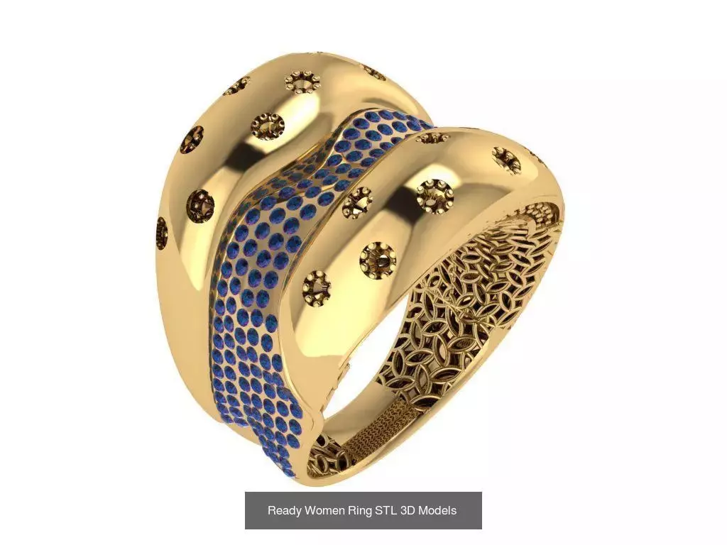Women Gold Ring Models 100pcs 3D Model Collection_52