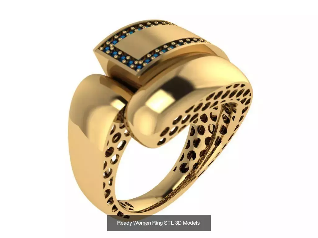 Women Gold Ring Models 100pcs 3D Model Collection_112