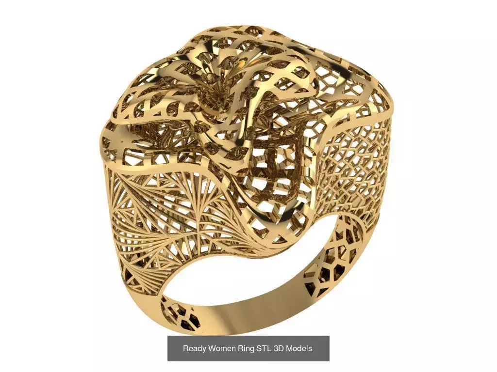 Women Gold Ring Models 100pcs 3D Model Collection_43