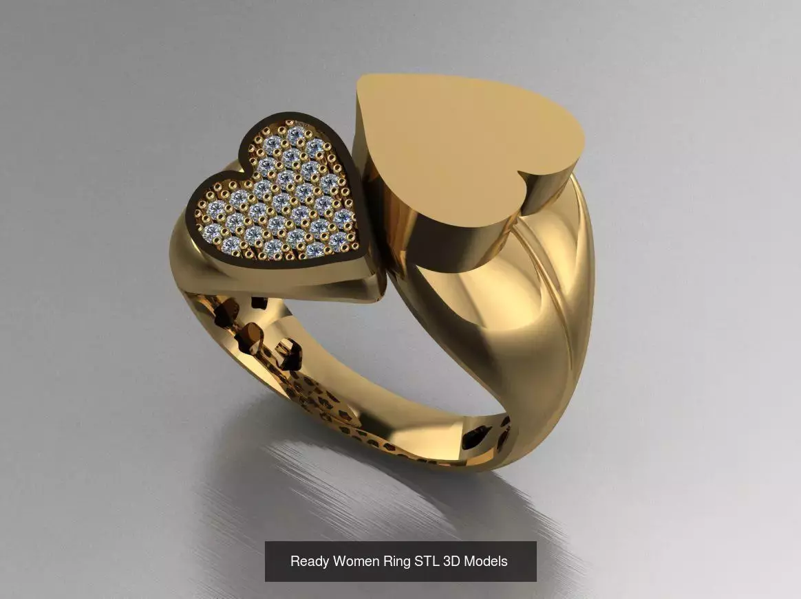 Women Gold Ring Models 100pcs 3D Model Collection_84