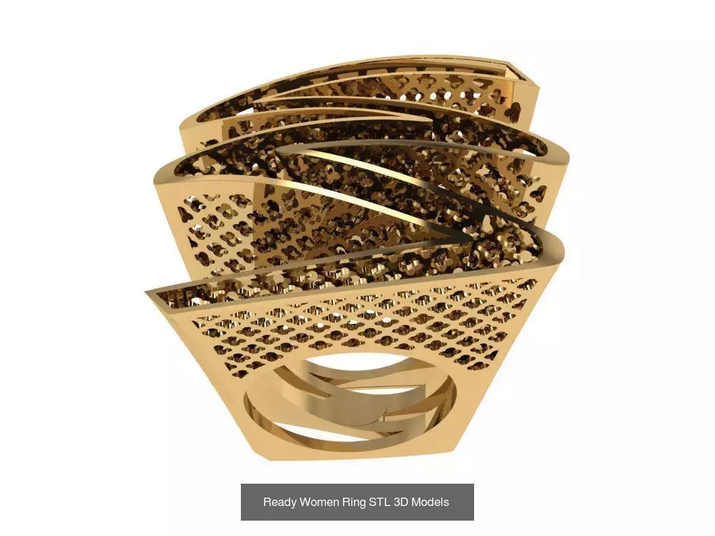 Women Gold Ring Models 100pcs 3D Model Collection_45