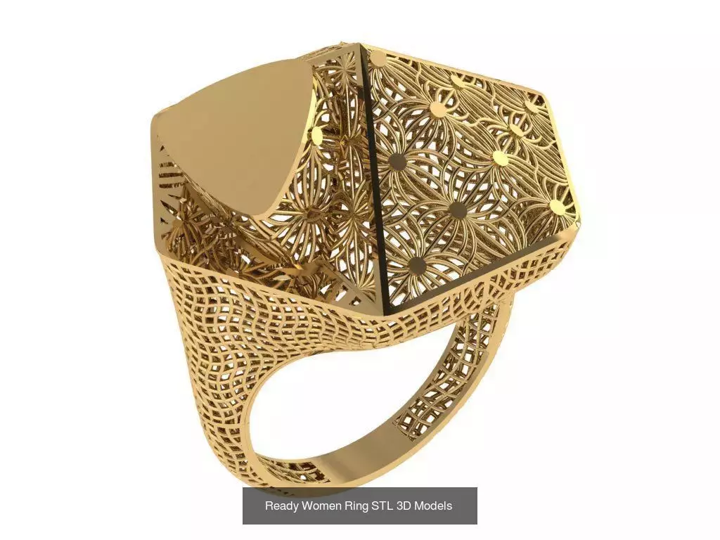 Women Gold Ring Models 100pcs 3D Model Collection_32
