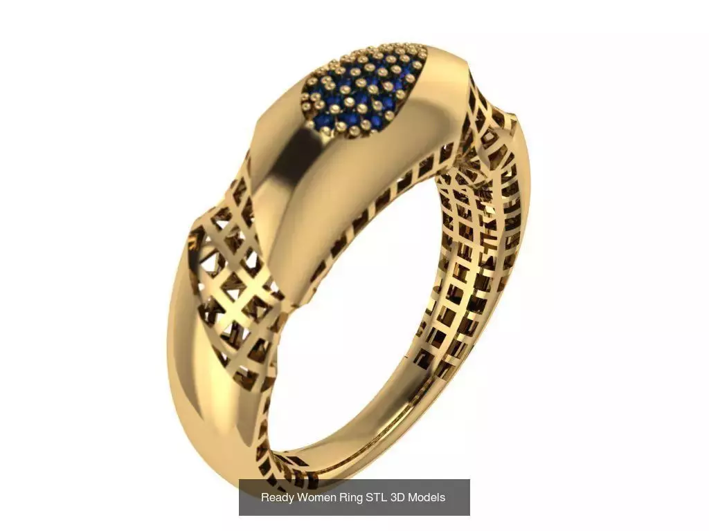 Women Gold Ring Models 100pcs 3D Model Collection_65