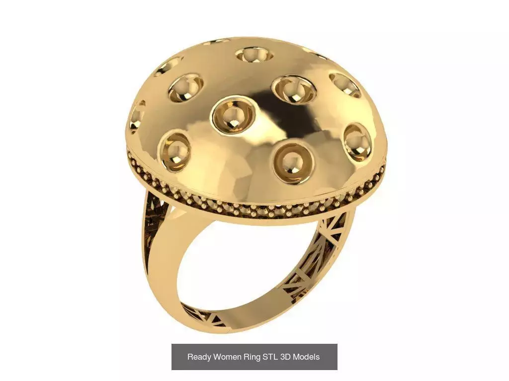 Women Gold Ring Models 100pcs 3D Model Collection_53