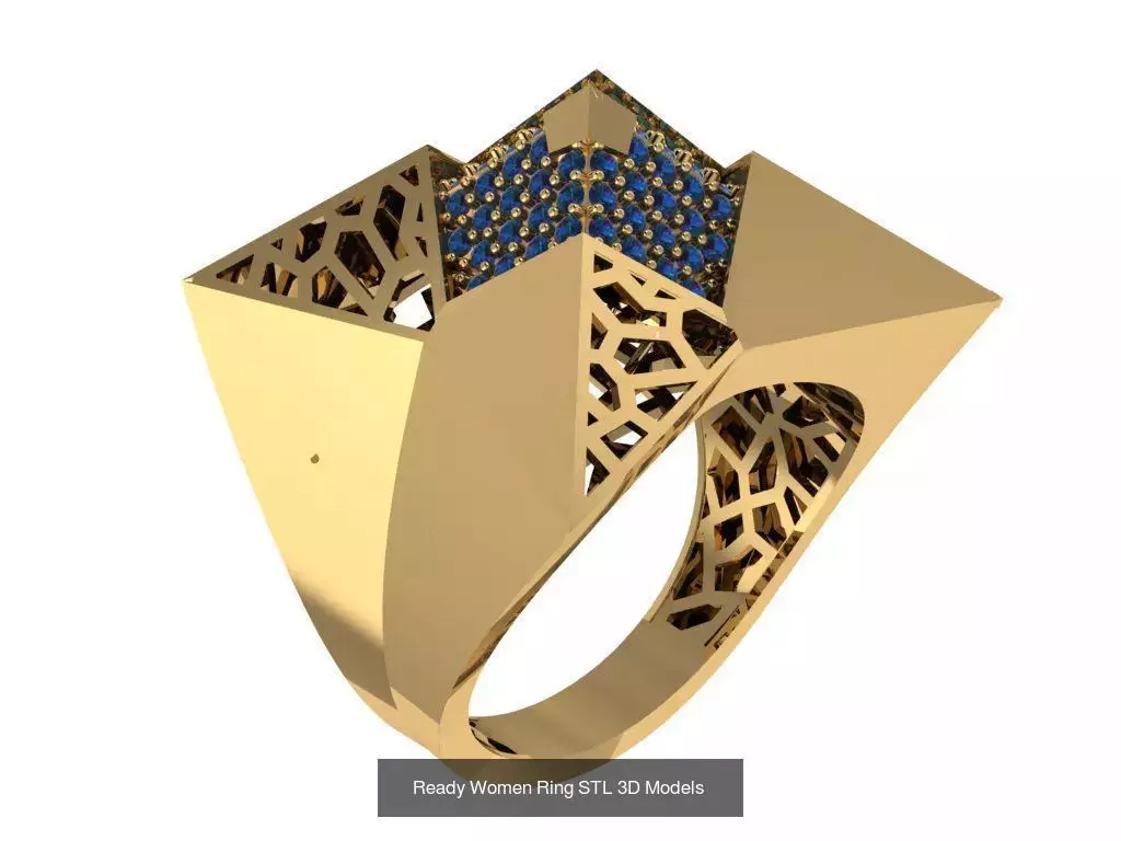 Women Gold Ring Models 100pcs 3D Model Collection_95