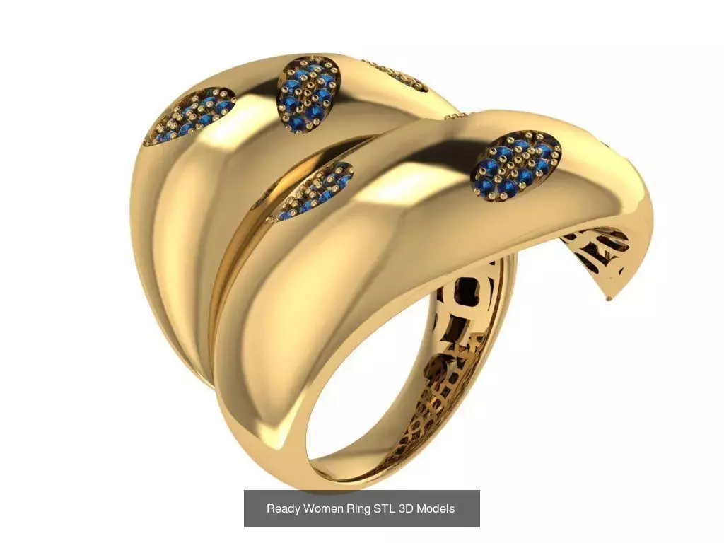 Women Gold Ring Models 100pcs 3D Model Collection_86