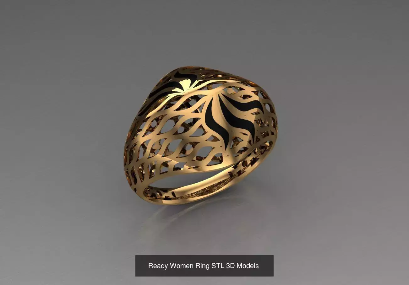 Women Gold Ring Models 100pcs 3D Model Collection_78