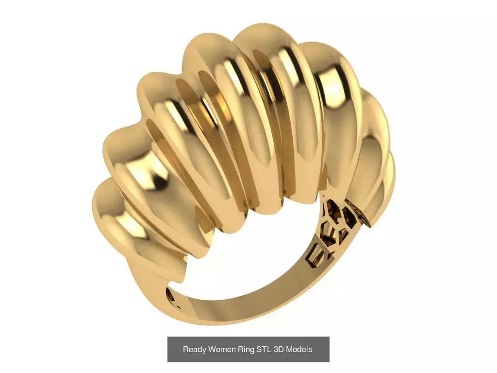 Women Gold Ring Models 100pcs 3D Model Collection_46
