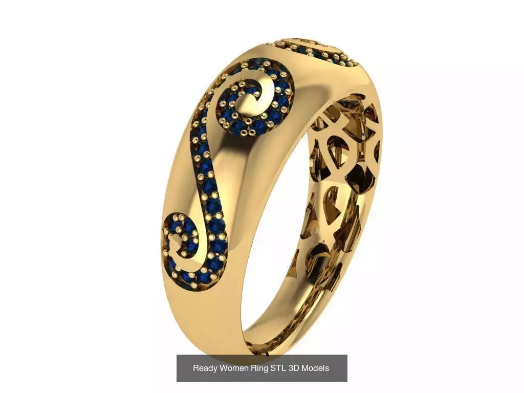 Women Gold Ring Models 100pcs 3D Model Collection_63