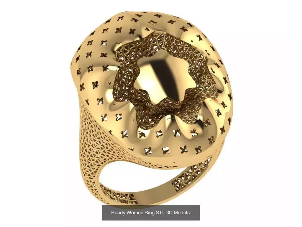 Women Gold Ring Models 100pcs 3D Model Collection_30
