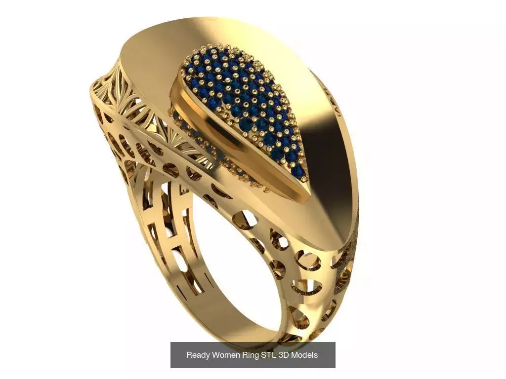 Women Gold Ring Models 100pcs 3D Model Collection_71