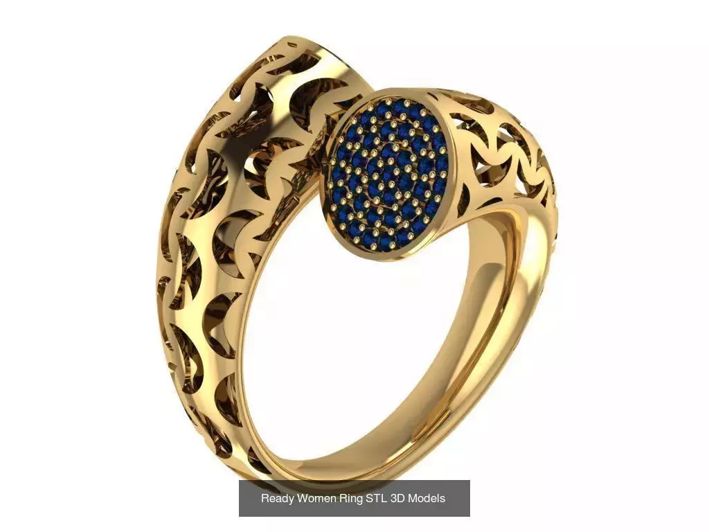 Women Gold Ring Models 100pcs 3D Model Collection_91