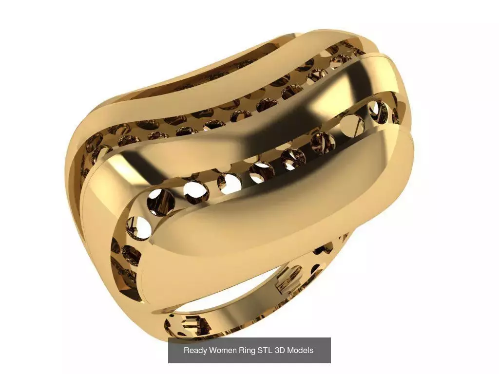 Women Gold Ring Models 100pcs 3D Model Collection_23