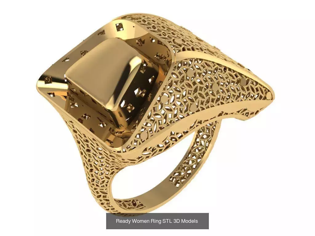 Women Gold Ring Models 100pcs 3D Model Collection_28