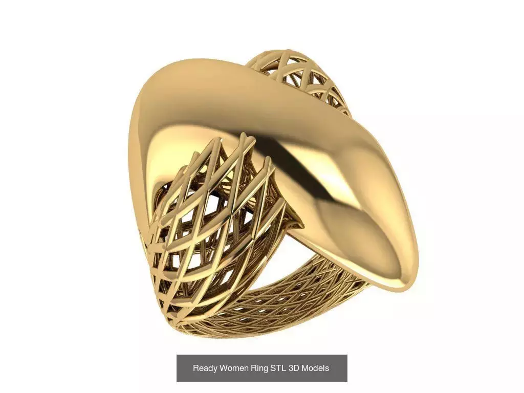 Women Gold Ring Models 100pcs 3D Model Collection_37