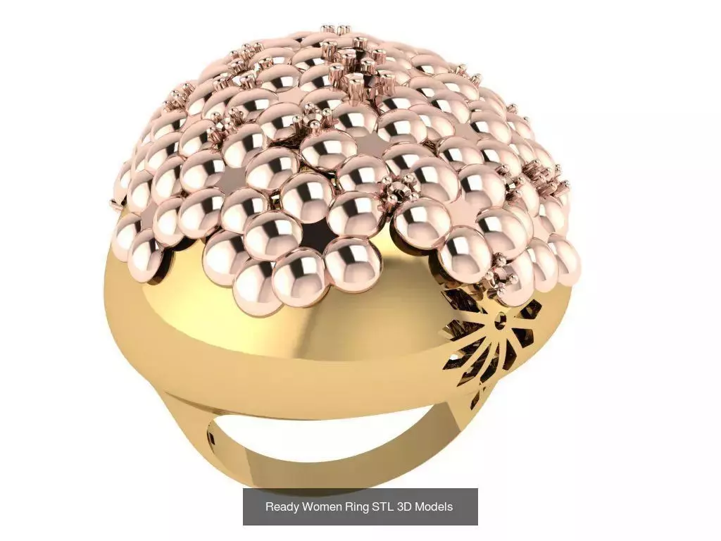 Women Gold Ring Models 100pcs 3D Model Collection_19