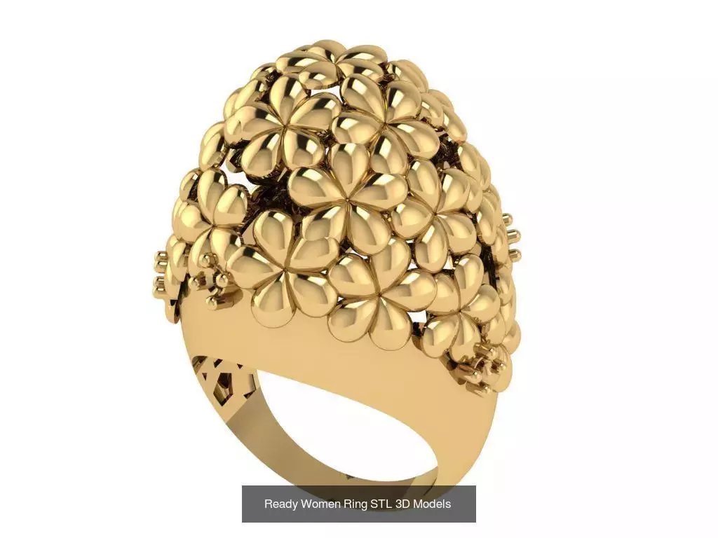 Women Gold Ring Models 100pcs 3D Model Collection_44