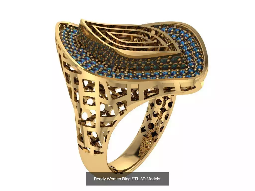 Women Gold Ring Models 100pcs 3D Model Collection_100