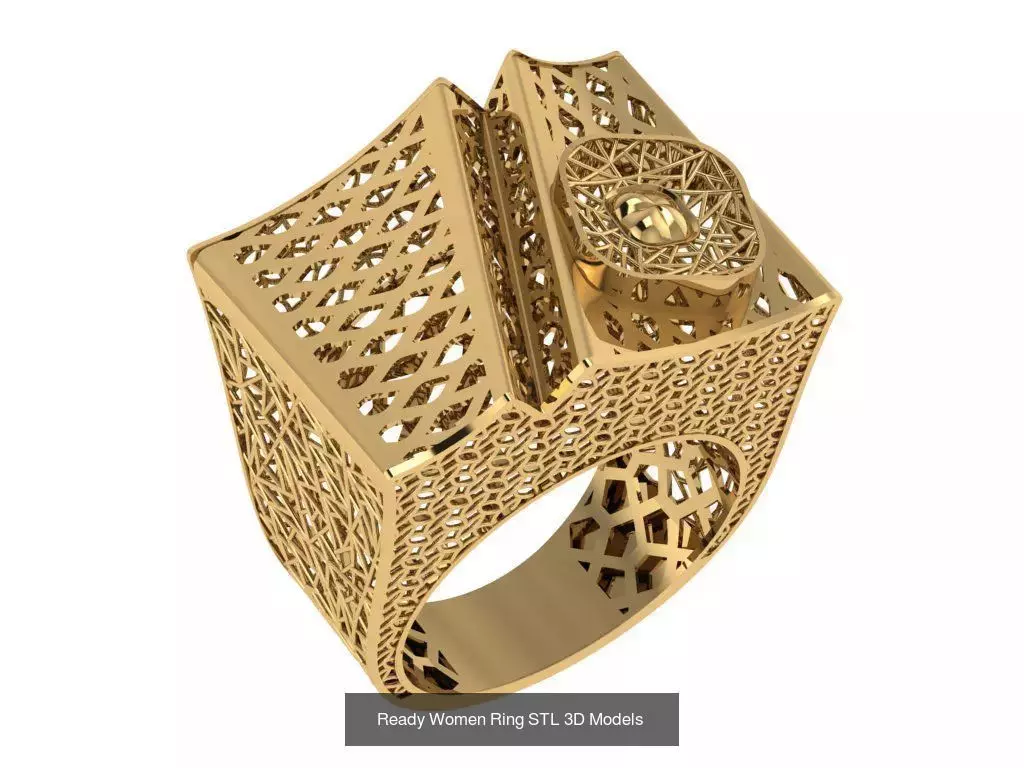 Women Gold Ring Models 100pcs 3D Model Collection_41