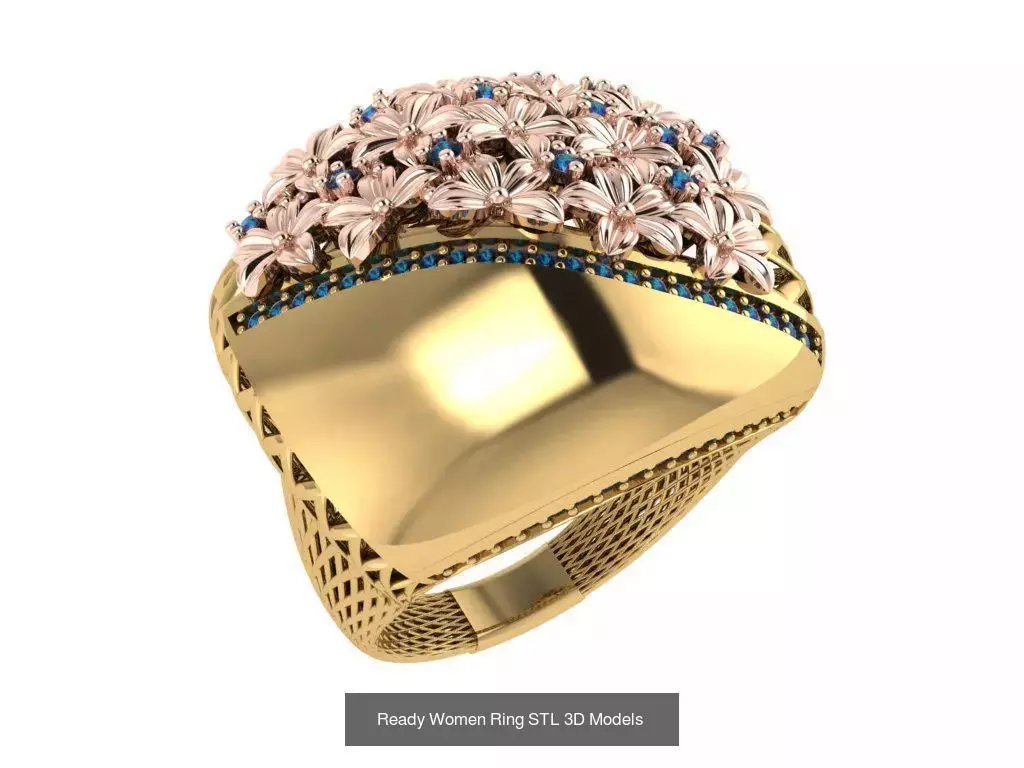 Women Gold Ring Models 100pcs 3D Model Collection_48