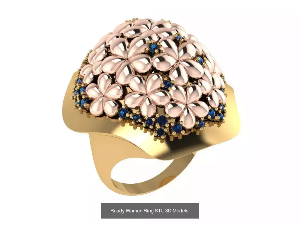 Women Gold Ring Models 100pcs 3D Model Collection_27
