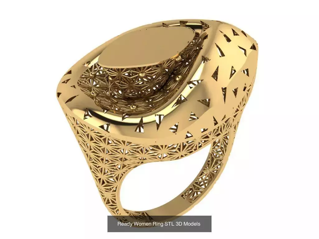 Women Gold Ring Models 100pcs 3D Model Collection_29