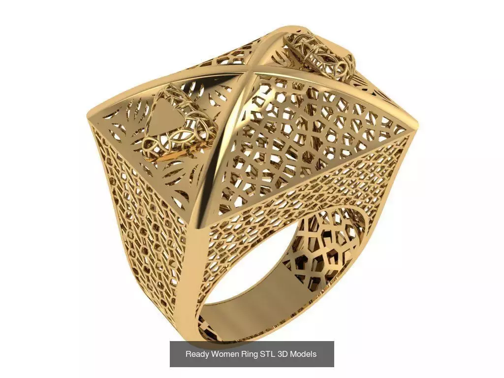 Women Gold Ring Models 100pcs 3D Model Collection_42