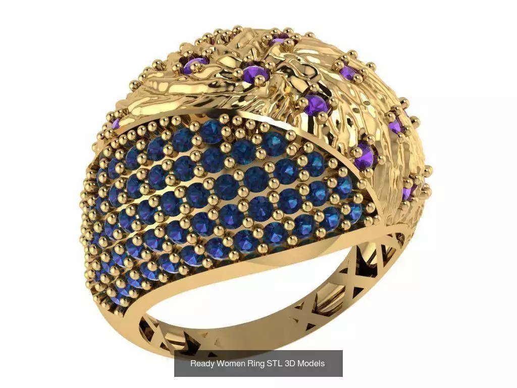 Women Gold Ring Models 100pcs 3D Model Collection_35