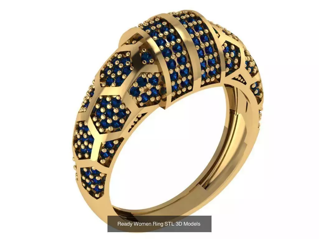 Women Gold Ring Models 100pcs 3D Model Collection_72