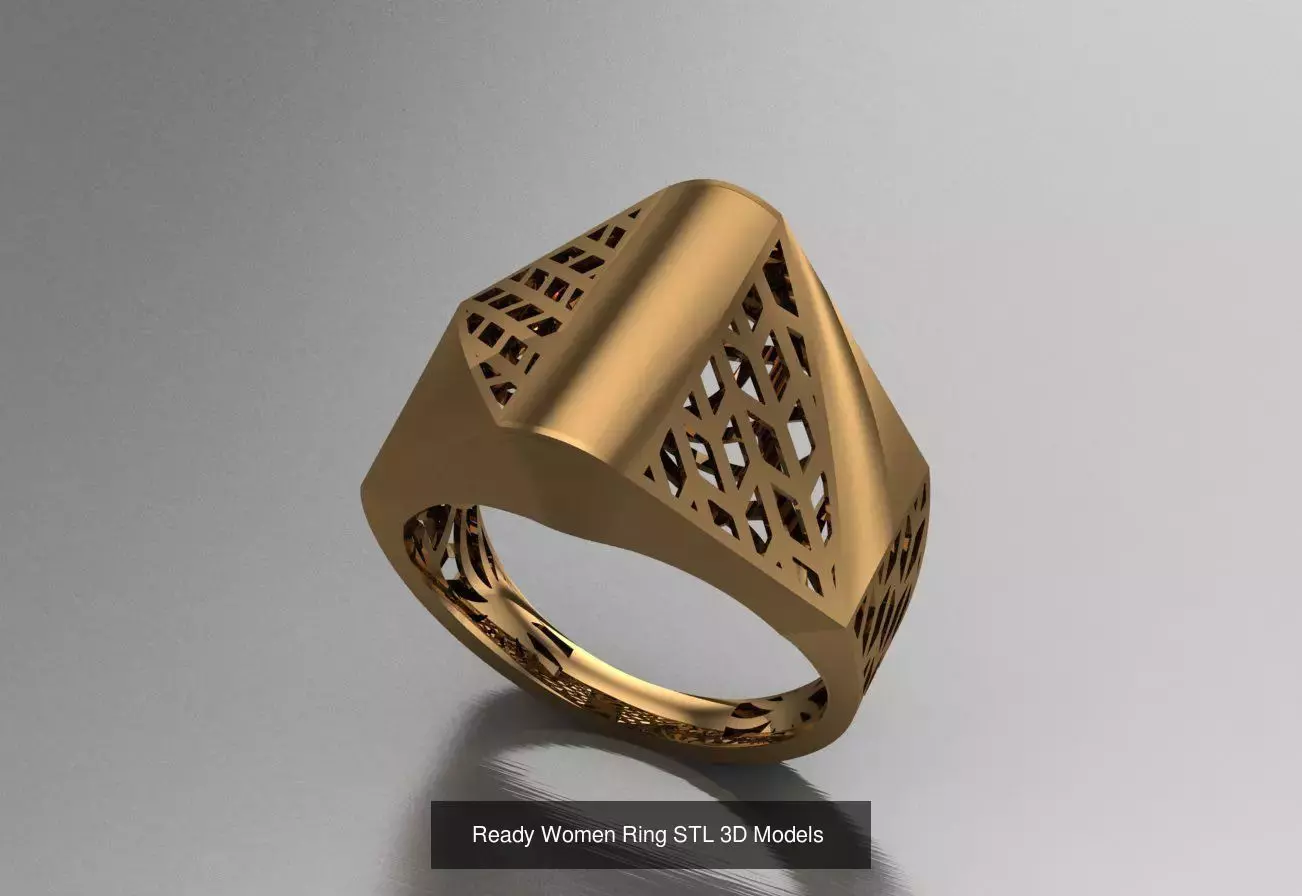 Women Gold Ring Models 100pcs 3D Model Collection_81