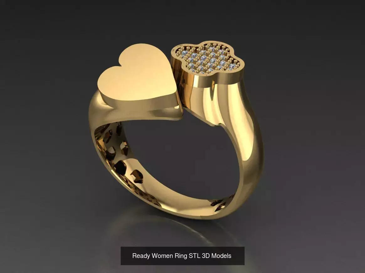 Women Gold Ring Models 100pcs 3D Model Collection_85