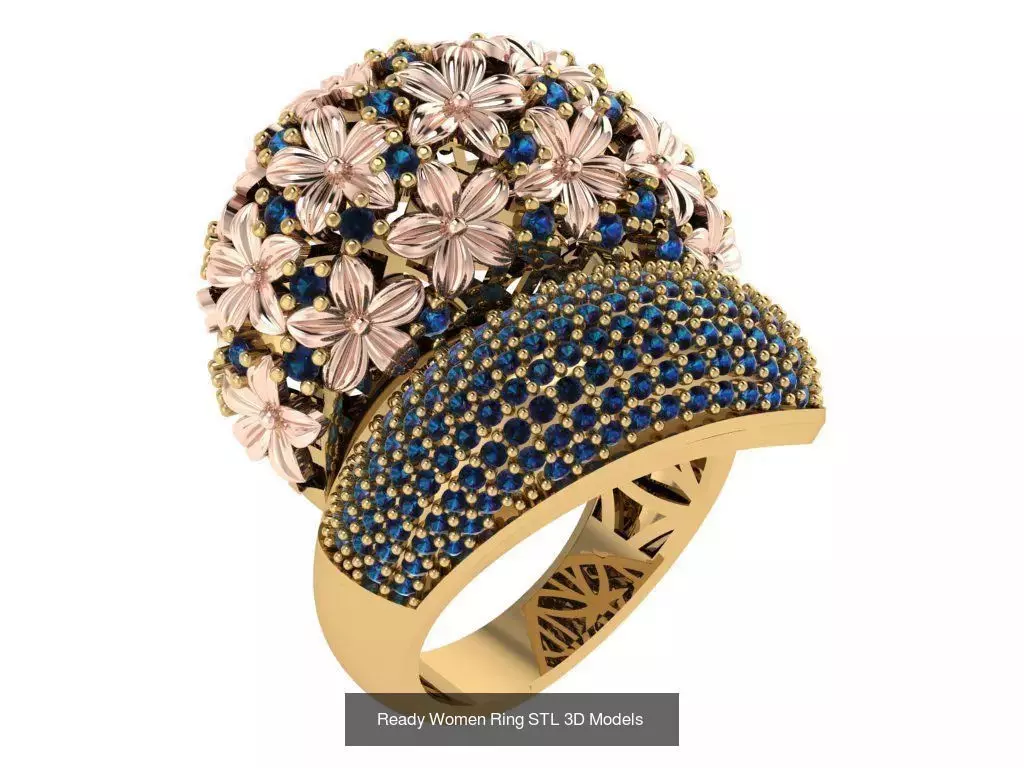 Women Gold Ring Models 100pcs 3D Model Collection_51