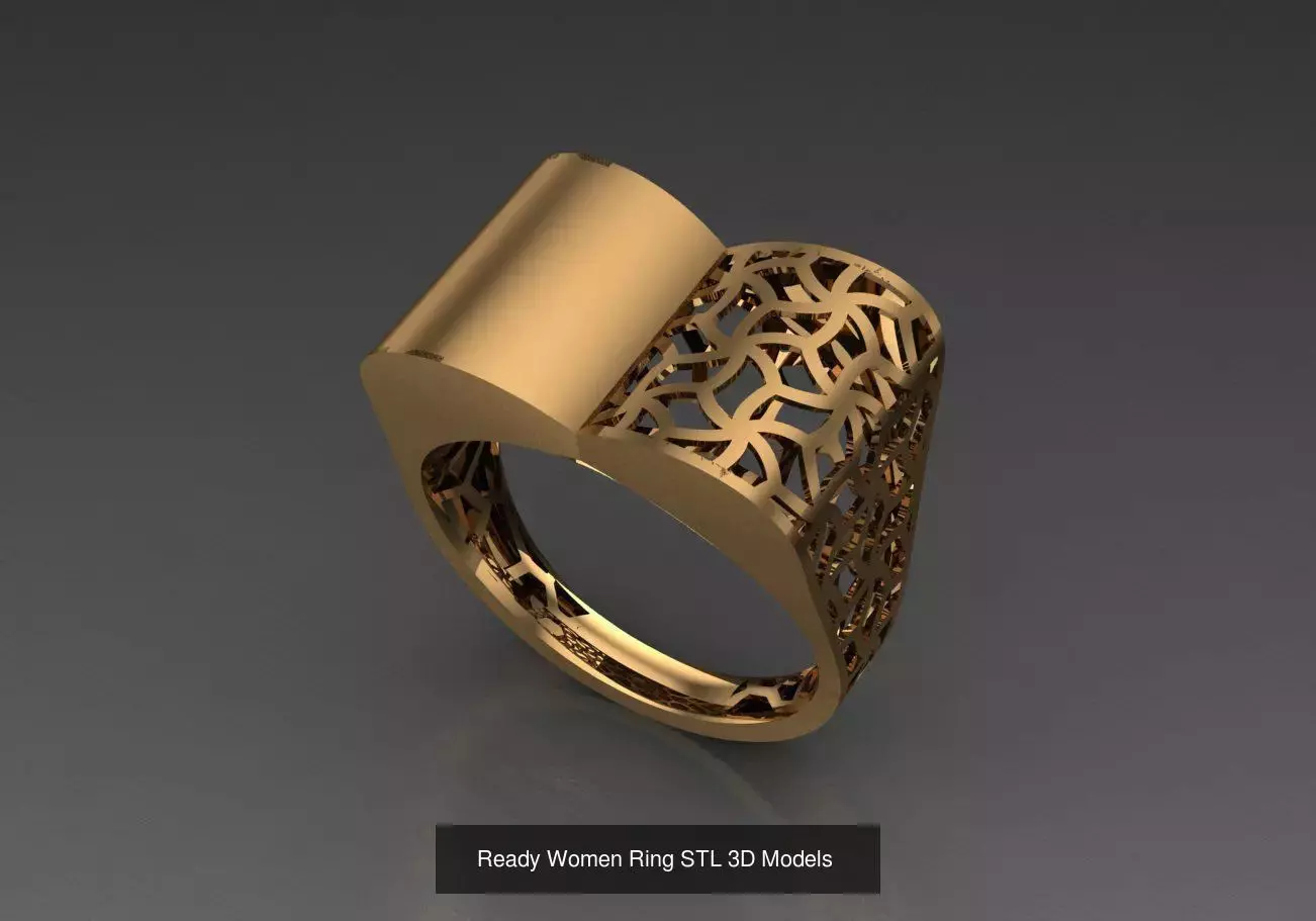 Women Gold Ring Models 100pcs 3D Model Collection_80