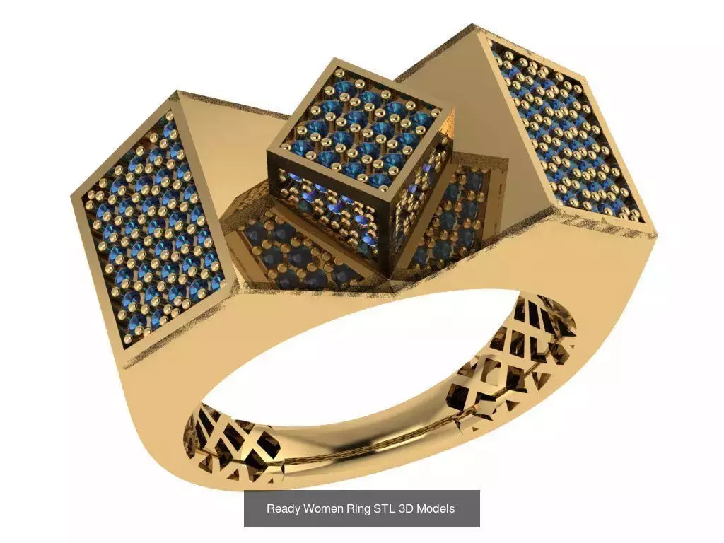 Women Gold Ring Models 100pcs 3D Model Collection_59