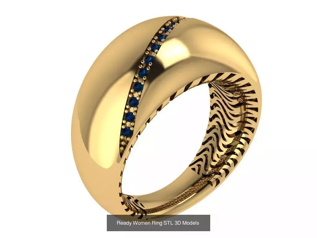 Women Gold Ring Models 100pcs 3D Model Collection_62