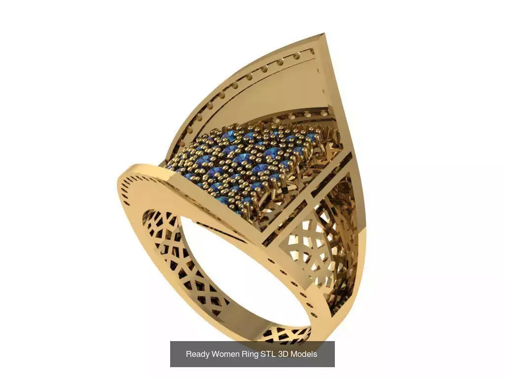 Women Gold Ring Models 100pcs 3D Model Collection_33