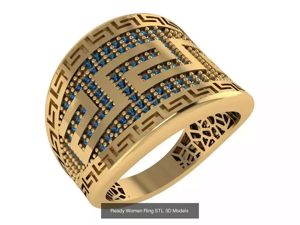 Women Gold Ring Models 100pcs 3D Model Collection_58